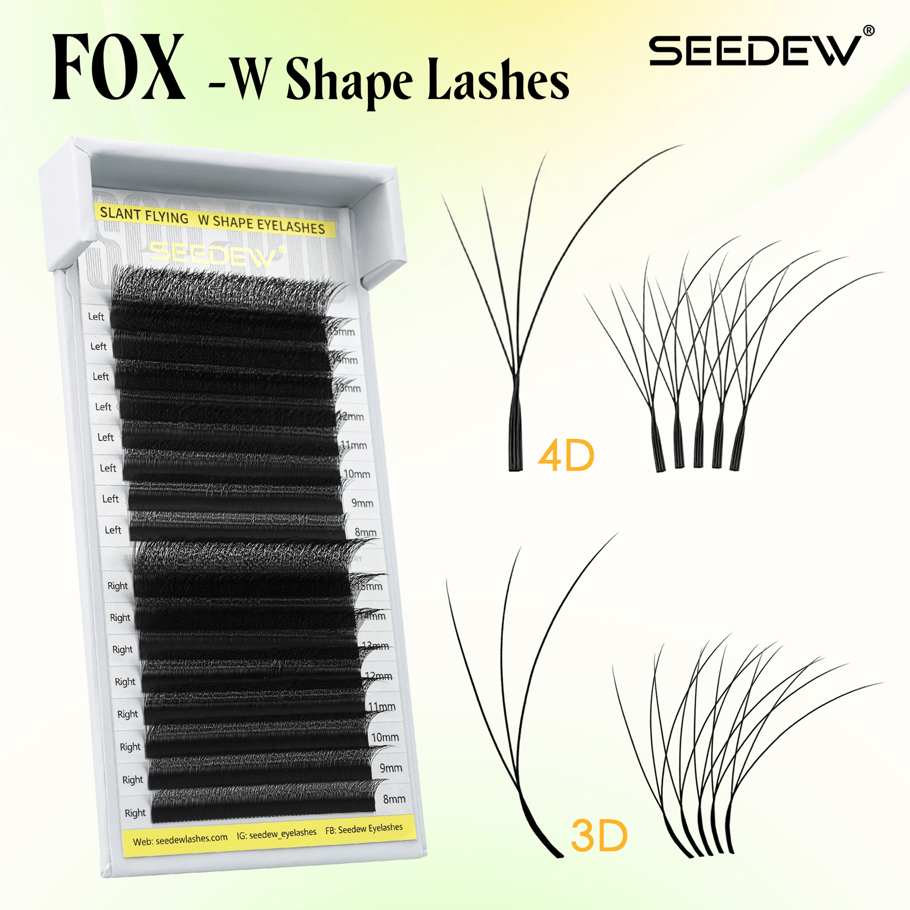 Eyelash Extension Cat Eye Wispy - SEEDEW Fox 3D 4D Eyelash Extension