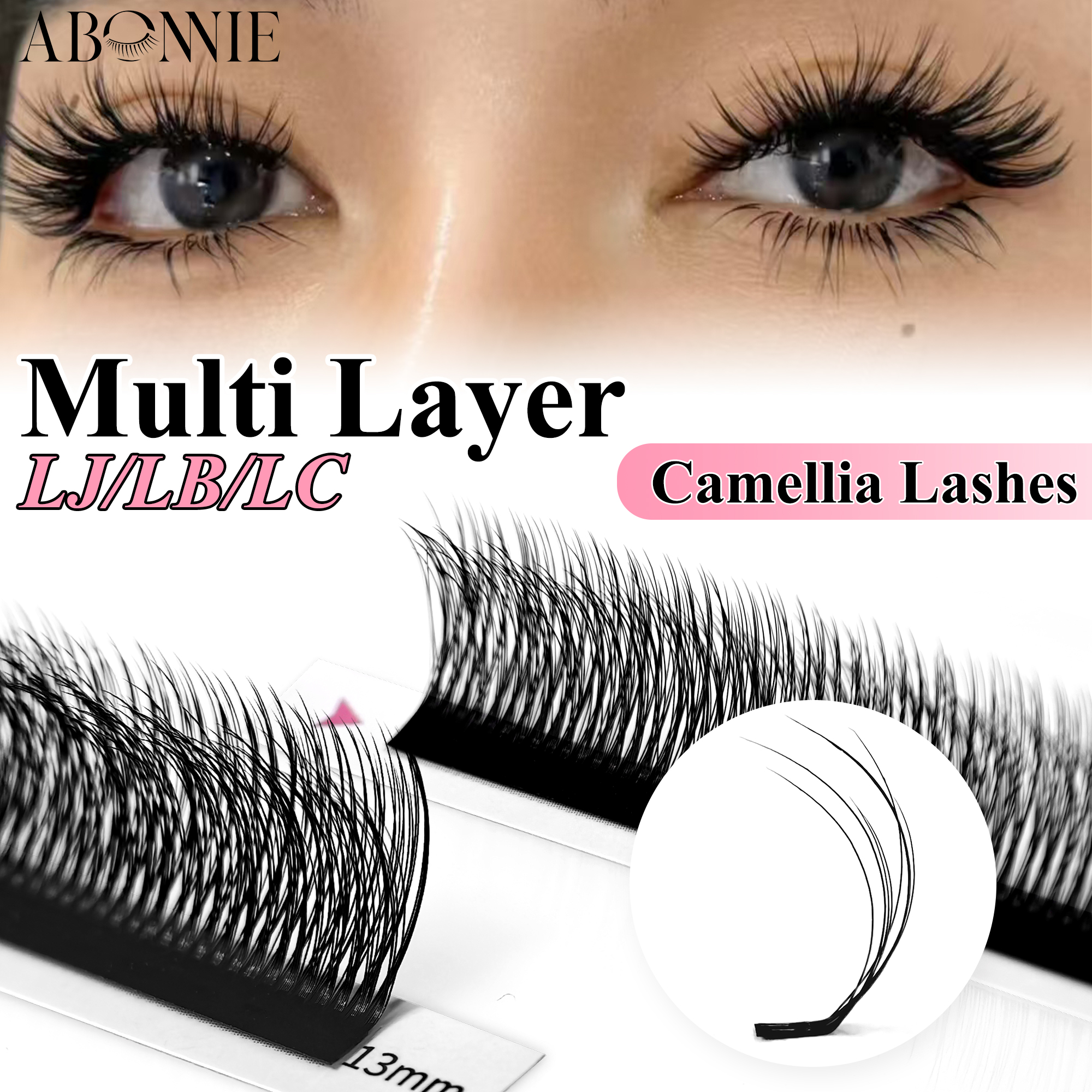 Eyelash Extension Double Volume - ABONNIE Double-layer Camellia 5D Wild Lashes