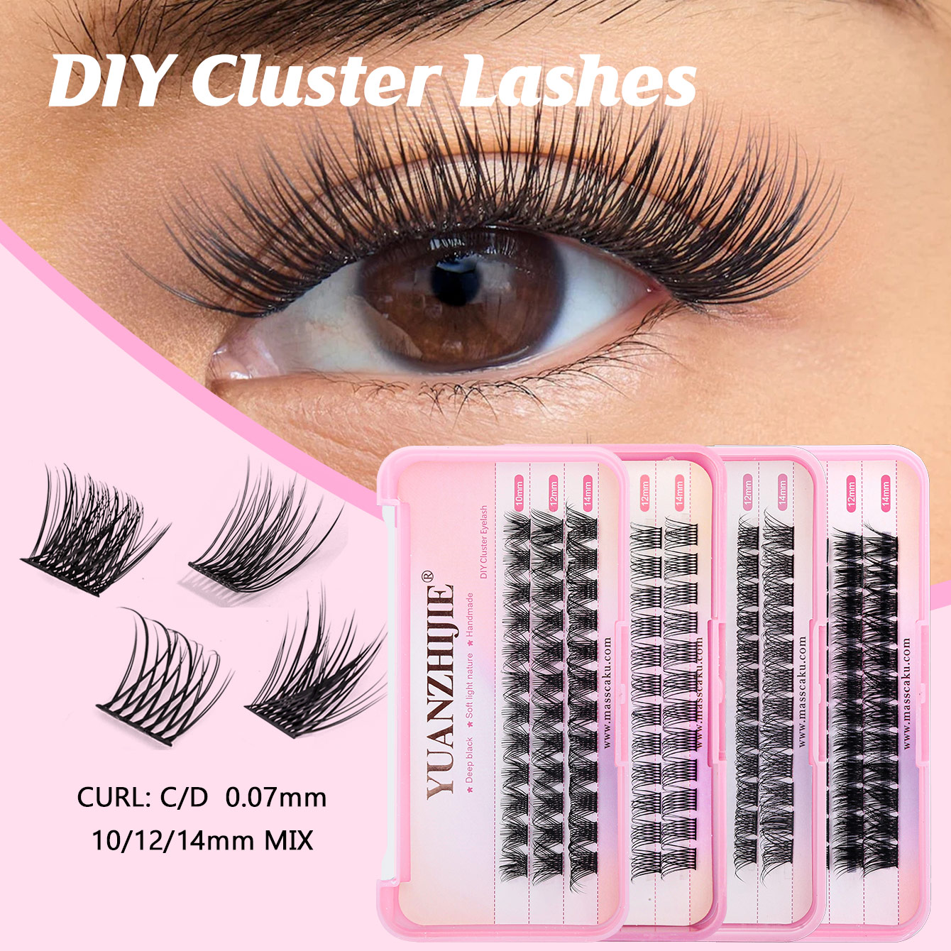 YUANZHIJIE 36PCS Cluster Cat E - Eyelash Extension Cat Eye Wispy recensie en prijs