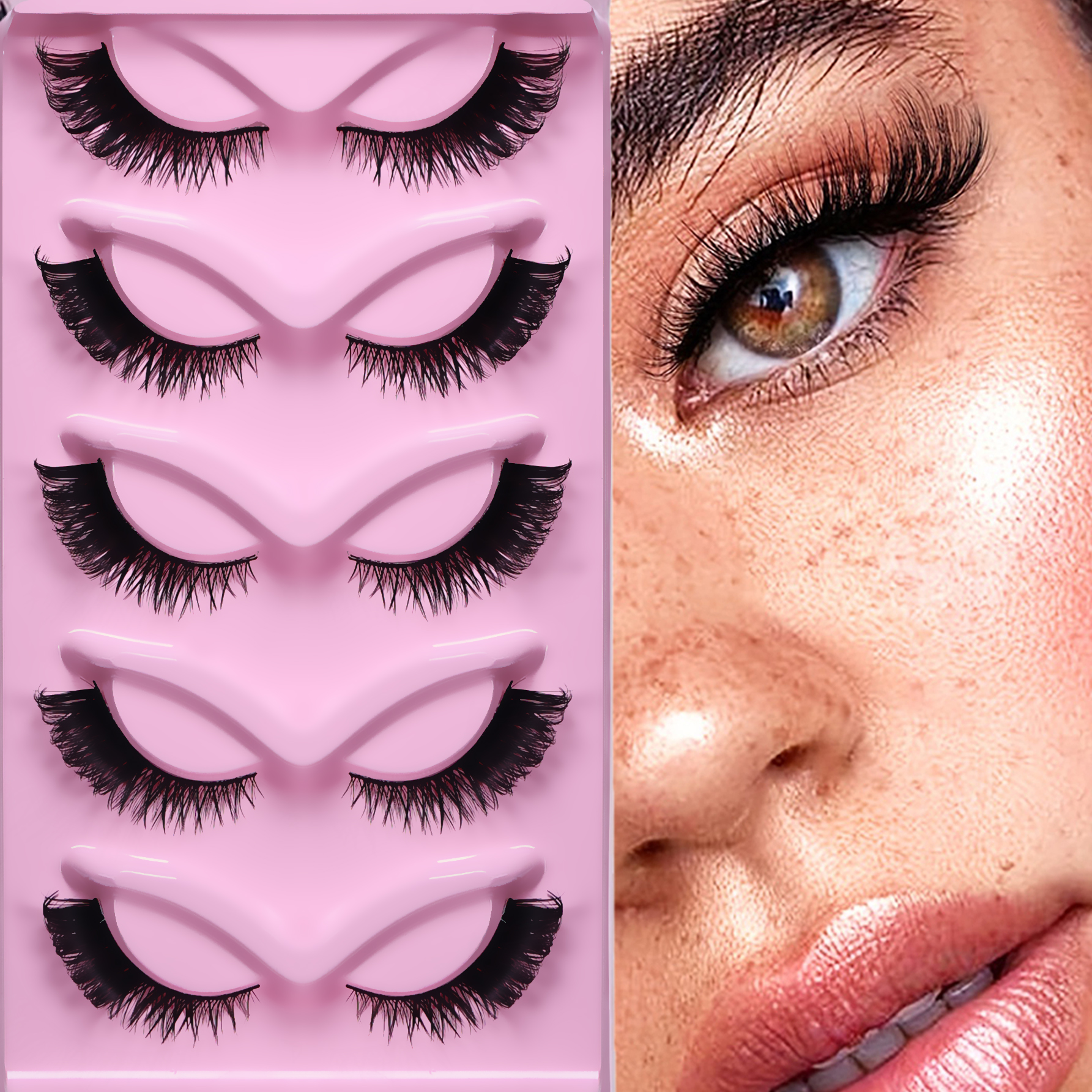 5 Pairs Cat Eye Lashes Fluffy  - Eyelash Extension Cat Eye Wispy recensie en prijs