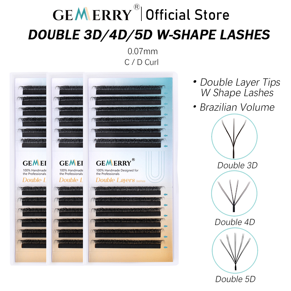 GEMERRY 4D/6D/8D/10D W Lashes  - Eyelash Extension Double Volume recensie en prijs