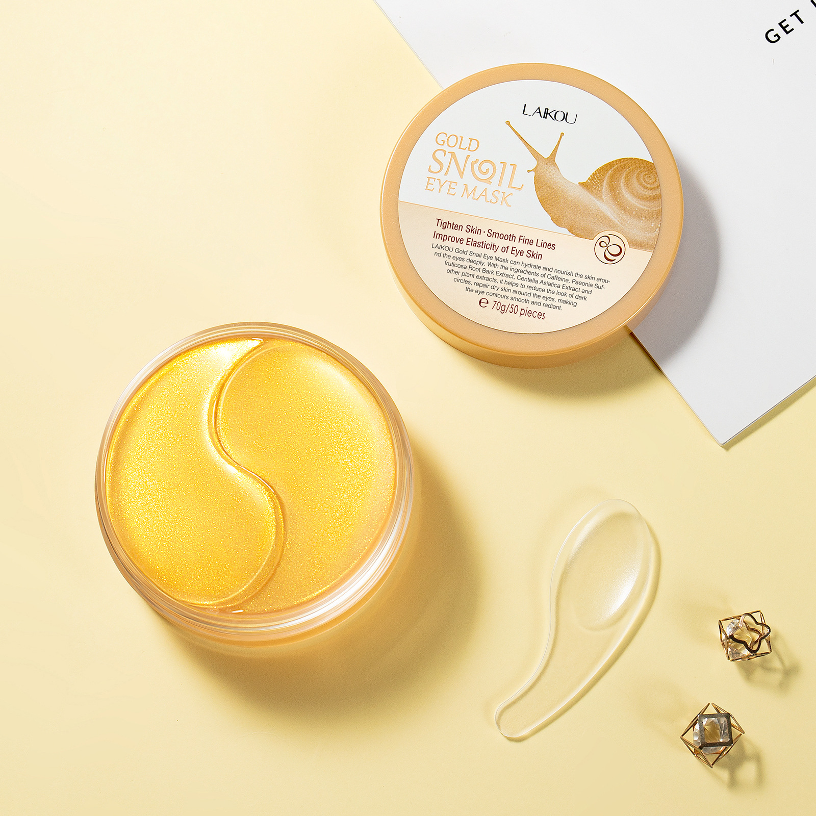LAIKOU 50pcs Golden Snail Coll - Eye Pad Collagen recensie en prijs