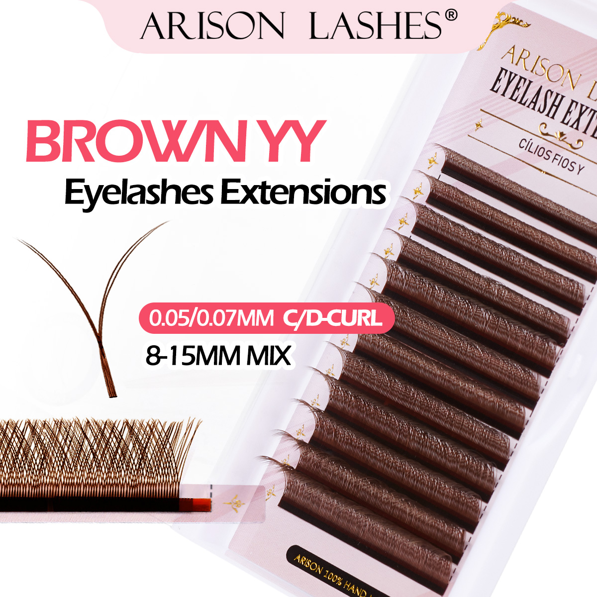 ARISON Brown 2D YY Lashes Doub - Eyelash Extension Double Volume recensie en prijs