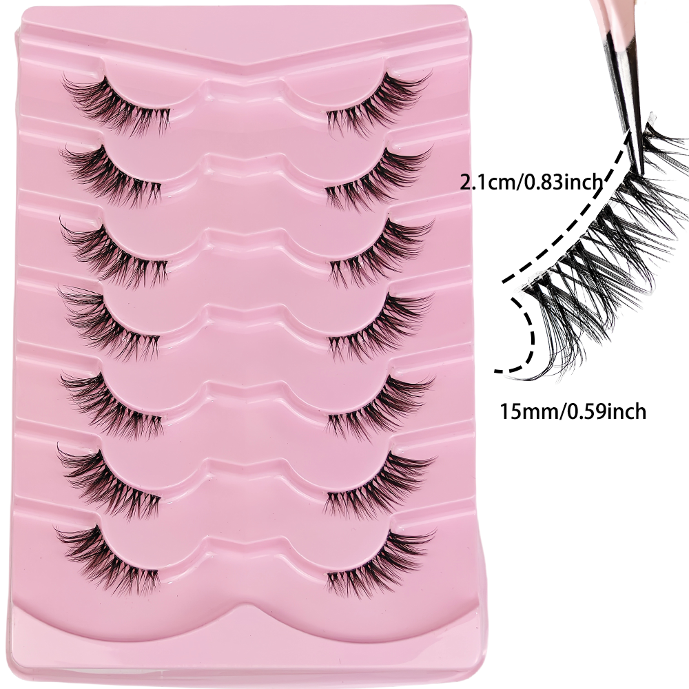7 Pairs Half Lashes With Clear - Eyelash Extension Cat Eye Wispy recensie en prijs