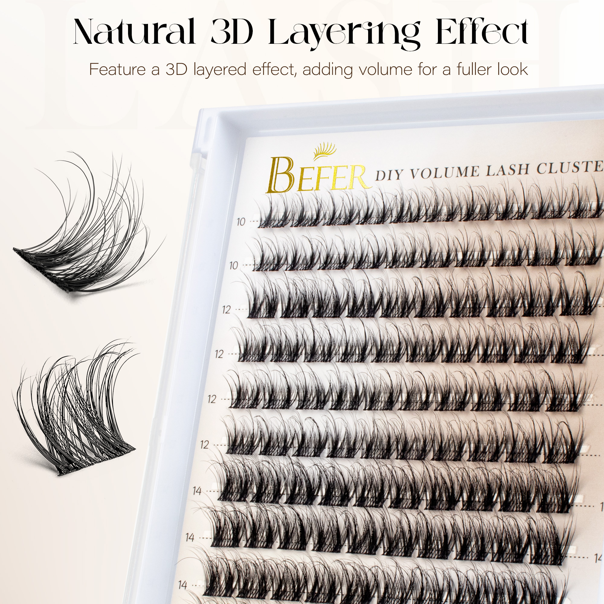 Befer Natural Lashes Clusters  - Eyelash Extension Eyelash recensie en prijs