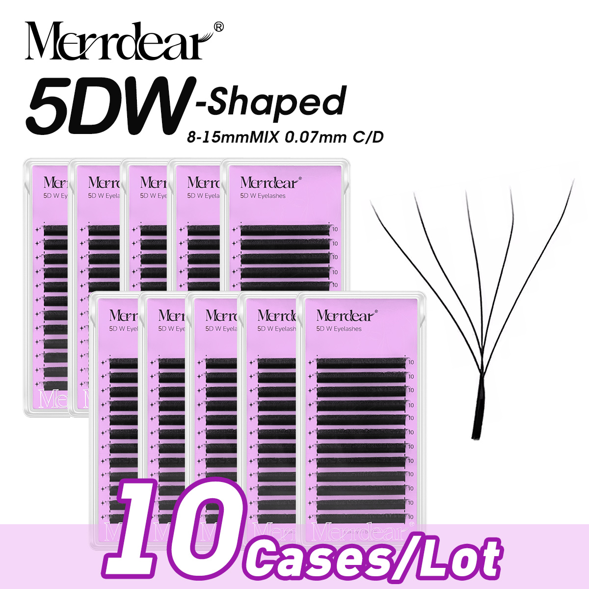 MerrdearWholesale 10trays/set  - Eyelash Extension Double Volume recensie en prijs